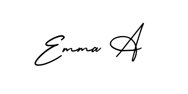 Emma A stylish signature style. Best Handwritten Sign (AmerikaSignatureDemo-Regular) for my name. Handwritten Signature Collection Ideas for my name Emma A. Emma A signature style 3 images and pictures png