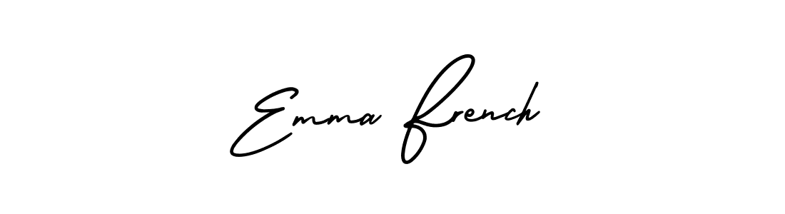 Emma French stylish signature style. Best Handwritten Sign (AmerikaSignatureDemo-Regular) for my name. Handwritten Signature Collection Ideas for my name Emma French. Emma French signature style 3 images and pictures png