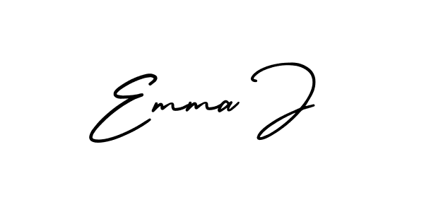 The best way (AmerikaSignatureDemo-Regular) to make a short signature is to pick only two or three words in your name. The name Emma J include a total of six letters. For converting this name. Emma J signature style 3 images and pictures png