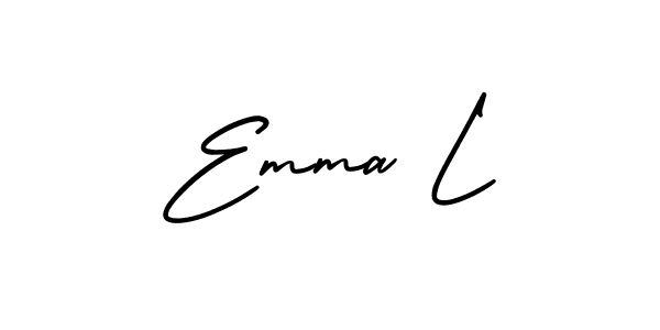 AmerikaSignatureDemo-Regular is a professional signature style that is perfect for those who want to add a touch of class to their signature. It is also a great choice for those who want to make their signature more unique. Get Emma L name to fancy signature for free. Emma L signature style 3 images and pictures png