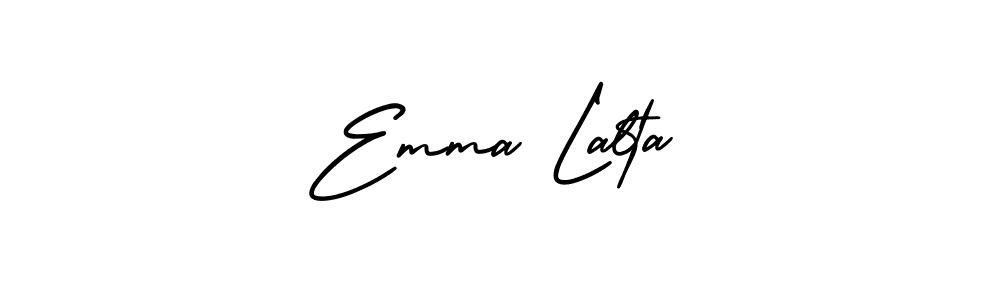 How to Draw Emma Lalta signature style? AmerikaSignatureDemo-Regular is a latest design signature styles for name Emma Lalta. Emma Lalta signature style 3 images and pictures png