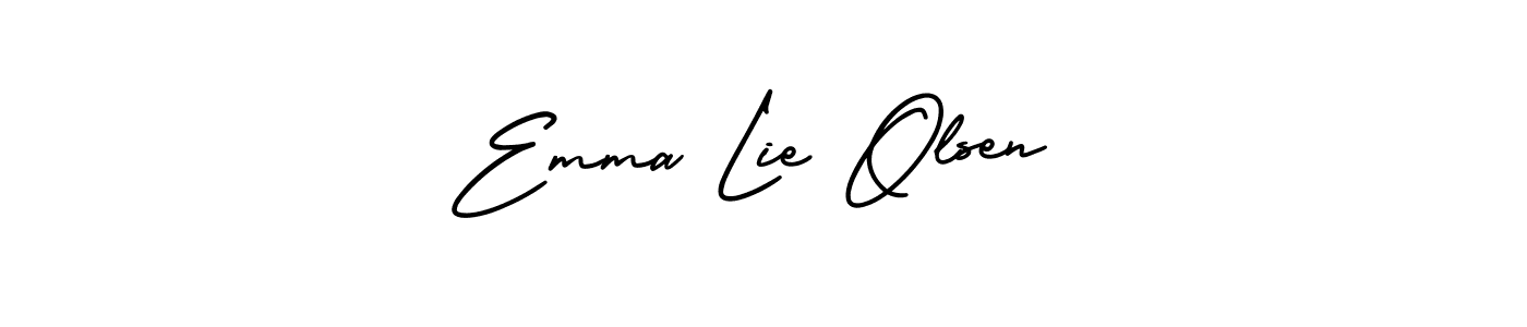 Emma Lie Olsen stylish signature style. Best Handwritten Sign (AmerikaSignatureDemo-Regular) for my name. Handwritten Signature Collection Ideas for my name Emma Lie Olsen. Emma Lie Olsen signature style 3 images and pictures png