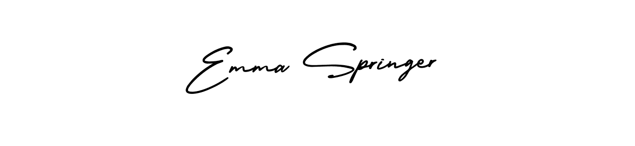 The best way (AmerikaSignatureDemo-Regular) to make a short signature is to pick only two or three words in your name. The name Emma Springer include a total of six letters. For converting this name. Emma Springer signature style 3 images and pictures png