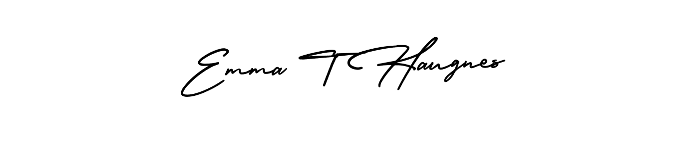 Design your own signature with our free online signature maker. With this signature software, you can create a handwritten (AmerikaSignatureDemo-Regular) signature for name Emma T Haugnes. Emma T Haugnes signature style 3 images and pictures png