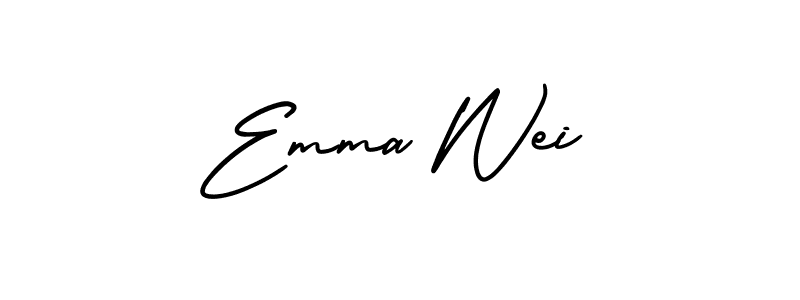 Emma Wei stylish signature style. Best Handwritten Sign (AmerikaSignatureDemo-Regular) for my name. Handwritten Signature Collection Ideas for my name Emma Wei. Emma Wei signature style 3 images and pictures png
