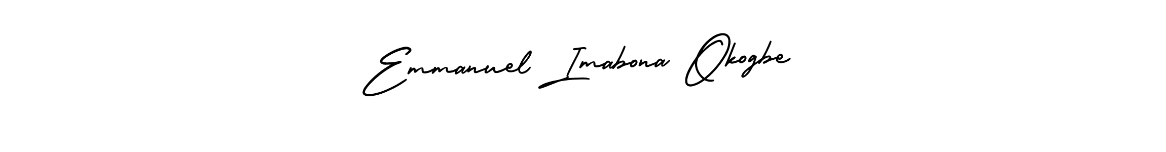 The best way (AmerikaSignatureDemo-Regular) to make a short signature is to pick only two or three words in your name. The name Emmanuel Imabona Okogbe include a total of six letters. For converting this name. Emmanuel Imabona Okogbe signature style 3 images and pictures png