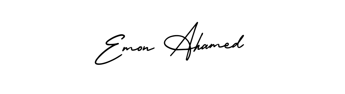 Use a signature maker to create a handwritten signature online. With this signature software, you can design (AmerikaSignatureDemo-Regular) your own signature for name Emon Ahamed. Emon Ahamed signature style 3 images and pictures png