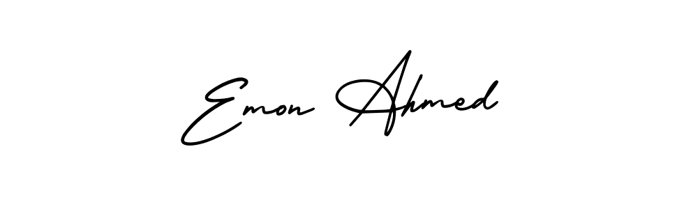 Create a beautiful signature design for name Emon Ahmed. With this signature (AmerikaSignatureDemo-Regular) fonts, you can make a handwritten signature for free. Emon Ahmed signature style 3 images and pictures png