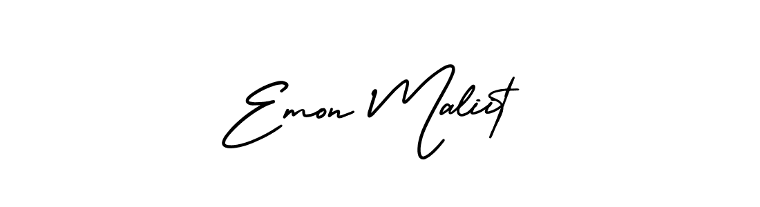 Emon Maliit stylish signature style. Best Handwritten Sign (AmerikaSignatureDemo-Regular) for my name. Handwritten Signature Collection Ideas for my name Emon Maliit. Emon Maliit signature style 3 images and pictures png