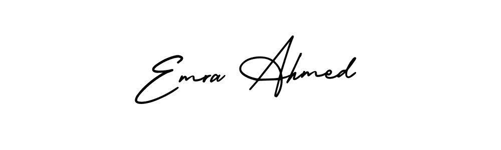 Make a short Emra Ahmed signature style. Manage your documents anywhere anytime using AmerikaSignatureDemo-Regular. Create and add eSignatures, submit forms, share and send files easily. Emra Ahmed signature style 3 images and pictures png