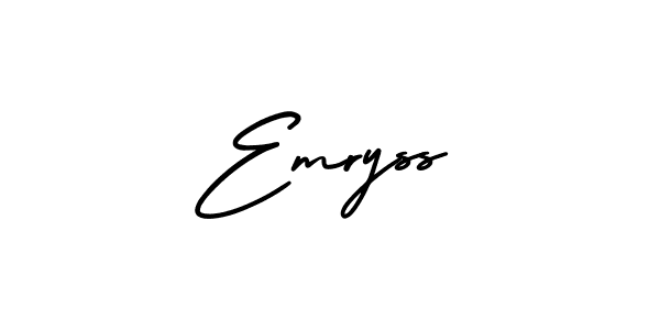 Use a signature maker to create a handwritten signature online. With this signature software, you can design (AmerikaSignatureDemo-Regular) your own signature for name Emryss. Emryss signature style 3 images and pictures png