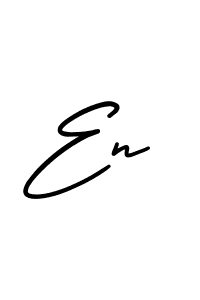 How to make En name signature. Use AmerikaSignatureDemo-Regular style for creating short signs online. This is the latest handwritten sign. En signature style 3 images and pictures png