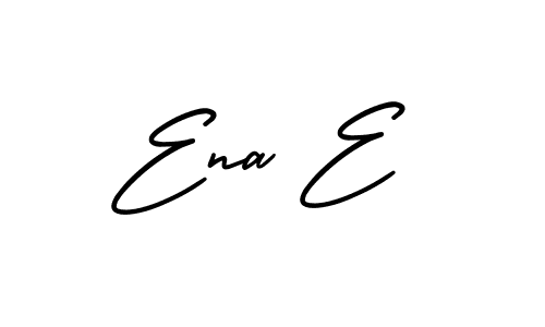 You should practise on your own different ways (AmerikaSignatureDemo-Regular) to write your name (Ena E) in signature. don't let someone else do it for you. Ena E signature style 3 images and pictures png