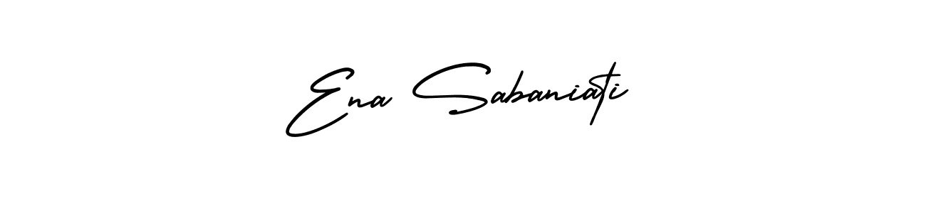 The best way (AmerikaSignatureDemo-Regular) to make a short signature is to pick only two or three words in your name. The name Ena Sabaniati include a total of six letters. For converting this name. Ena Sabaniati signature style 3 images and pictures png