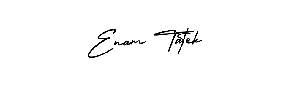 Use a signature maker to create a handwritten signature online. With this signature software, you can design (AmerikaSignatureDemo-Regular) your own signature for name Enam Tatek. Enam Tatek signature style 3 images and pictures png
