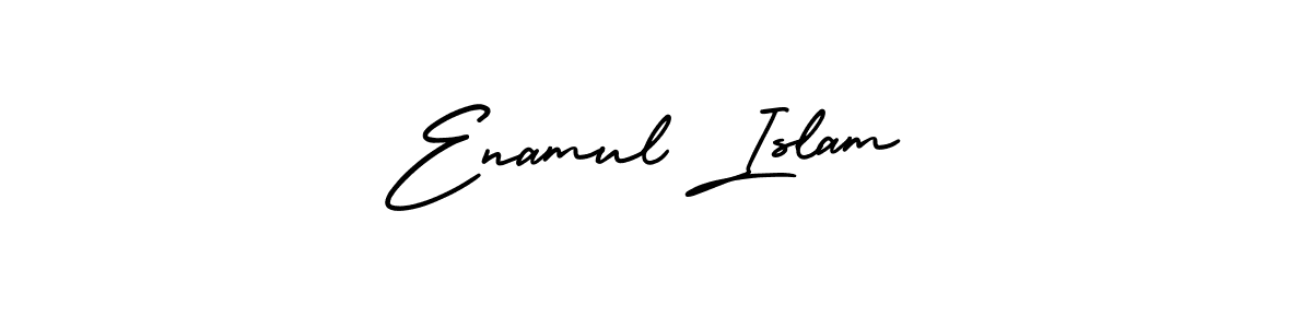 The best way (AmerikaSignatureDemo-Regular) to make a short signature is to pick only two or three words in your name. The name Enamul Islam include a total of six letters. For converting this name. Enamul Islam signature style 3 images and pictures png