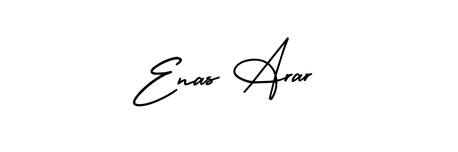 How to make Enas Arar name signature. Use AmerikaSignatureDemo-Regular style for creating short signs online. This is the latest handwritten sign. Enas Arar signature style 3 images and pictures png