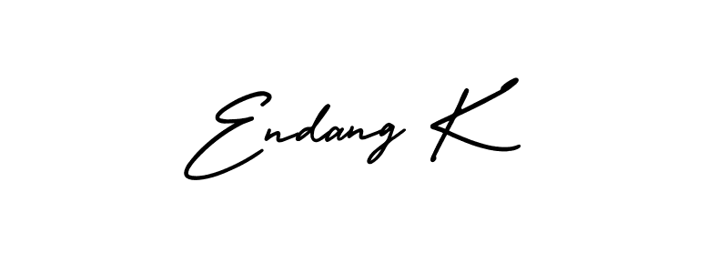 The best way (AmerikaSignatureDemo-Regular) to make a short signature is to pick only two or three words in your name. The name Endang K include a total of six letters. For converting this name. Endang K signature style 3 images and pictures png