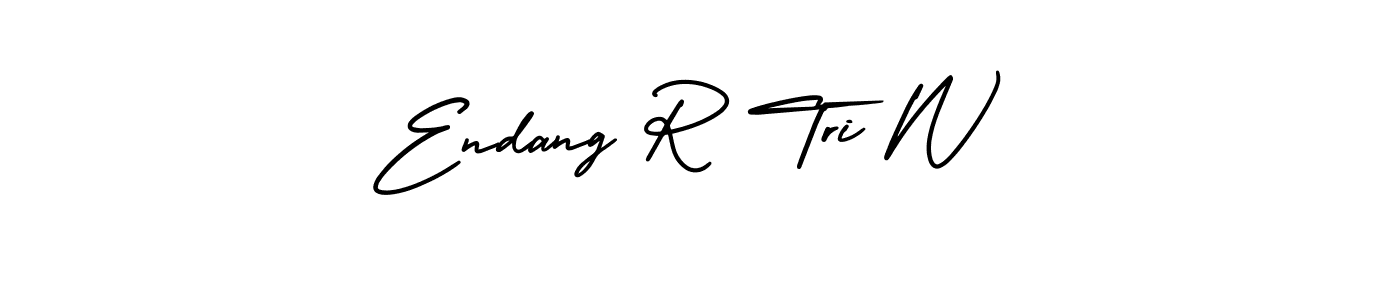 This is the best signature style for the Endang R Tri W name. Also you like these signature font (AmerikaSignatureDemo-Regular). Mix name signature. Endang R Tri W signature style 3 images and pictures png