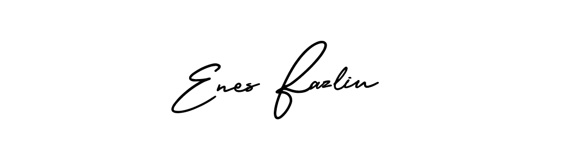 It looks lik you need a new signature style for name Enes Fazliu. Design unique handwritten (AmerikaSignatureDemo-Regular) signature with our free signature maker in just a few clicks. Enes Fazliu signature style 3 images and pictures png