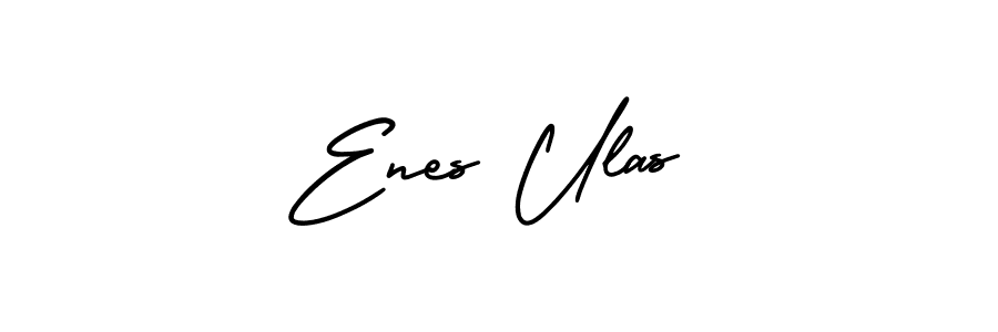 You should practise on your own different ways (AmerikaSignatureDemo-Regular) to write your name (Enes Ulas) in signature. don't let someone else do it for you. Enes Ulas signature style 3 images and pictures png