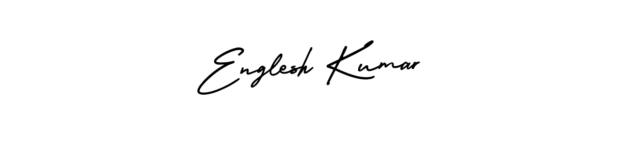 AmerikaSignatureDemo-Regular is a professional signature style that is perfect for those who want to add a touch of class to their signature. It is also a great choice for those who want to make their signature more unique. Get Englesh Kumar name to fancy signature for free. Englesh Kumar signature style 3 images and pictures png