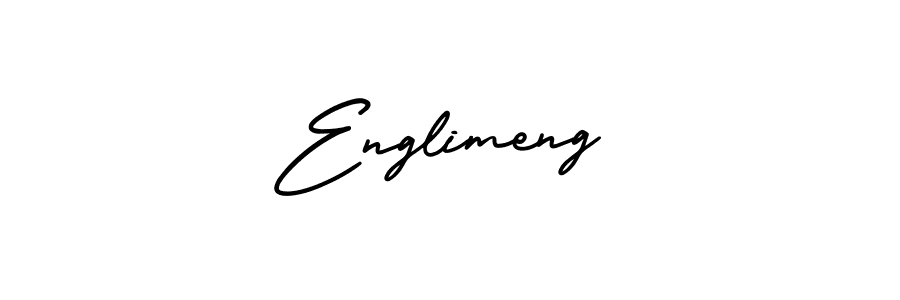 You should practise on your own different ways (AmerikaSignatureDemo-Regular) to write your name (Englimeng) in signature. don't let someone else do it for you. Englimeng signature style 3 images and pictures png