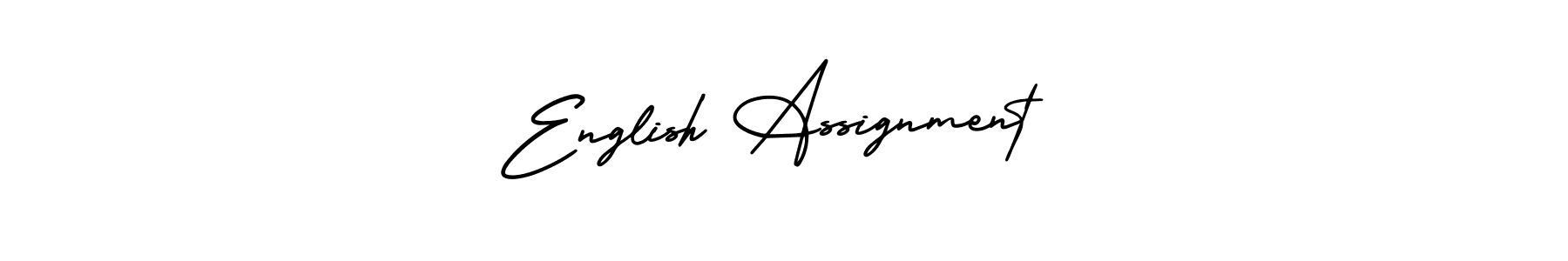 How to make English Assignment signature? AmerikaSignatureDemo-Regular is a professional autograph style. Create handwritten signature for English Assignment name. English Assignment signature style 3 images and pictures png