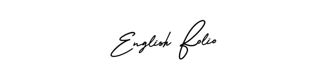 The best way (AmerikaSignatureDemo-Regular) to make a short signature is to pick only two or three words in your name. The name English Folio include a total of six letters. For converting this name. English Folio signature style 3 images and pictures png