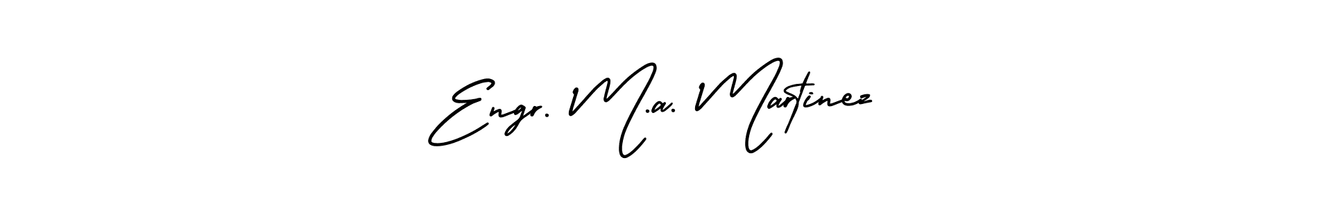 Make a beautiful signature design for name Engr. M.a. Martinez. With this signature (AmerikaSignatureDemo-Regular) style, you can create a handwritten signature for free. Engr. M.a. Martinez signature style 3 images and pictures png