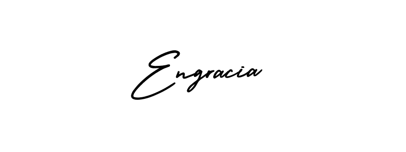 You should practise on your own different ways (AmerikaSignatureDemo-Regular) to write your name (Engracia) in signature. don't let someone else do it for you. Engracia signature style 3 images and pictures png