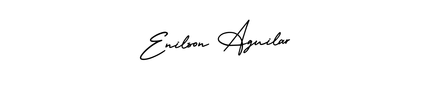 Use a signature maker to create a handwritten signature online. With this signature software, you can design (AmerikaSignatureDemo-Regular) your own signature for name Enilson Aguilar. Enilson Aguilar signature style 3 images and pictures png