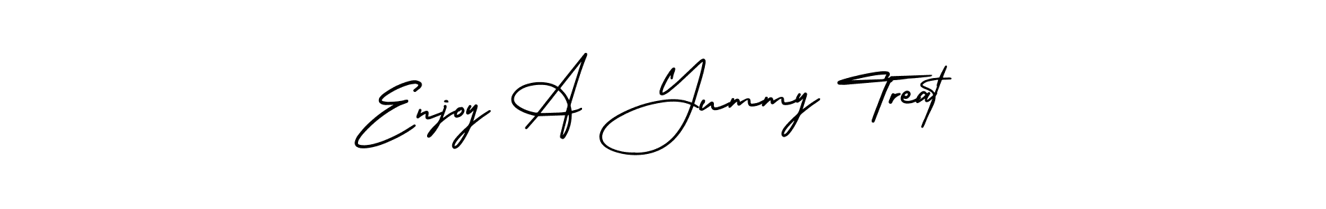 Enjoy A Yummy Treat stylish signature style. Best Handwritten Sign (AmerikaSignatureDemo-Regular) for my name. Handwritten Signature Collection Ideas for my name Enjoy A Yummy Treat. Enjoy A Yummy Treat signature style 3 images and pictures png