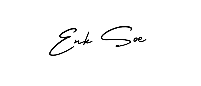 How to make Enk Soe name signature. Use AmerikaSignatureDemo-Regular style for creating short signs online. This is the latest handwritten sign. Enk Soe signature style 3 images and pictures png