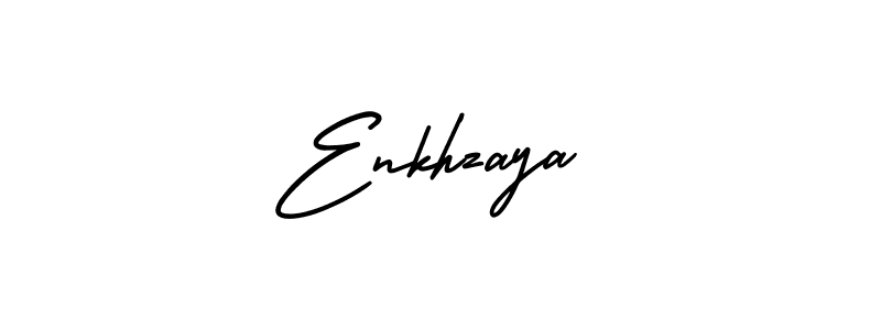 You should practise on your own different ways (AmerikaSignatureDemo-Regular) to write your name (Enkhzaya) in signature. don't let someone else do it for you. Enkhzaya signature style 3 images and pictures png