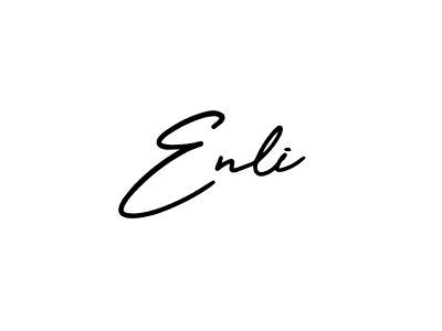 Use a signature maker to create a handwritten signature online. With this signature software, you can design (AmerikaSignatureDemo-Regular) your own signature for name Enli. Enli signature style 3 images and pictures png