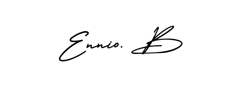 AmerikaSignatureDemo-Regular is a professional signature style that is perfect for those who want to add a touch of class to their signature. It is also a great choice for those who want to make their signature more unique. Get Ennio. B name to fancy signature for free. Ennio. B signature style 3 images and pictures png