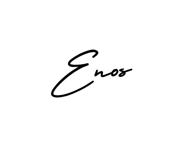 Enos stylish signature style. Best Handwritten Sign (AmerikaSignatureDemo-Regular) for my name. Handwritten Signature Collection Ideas for my name Enos. Enos signature style 3 images and pictures png