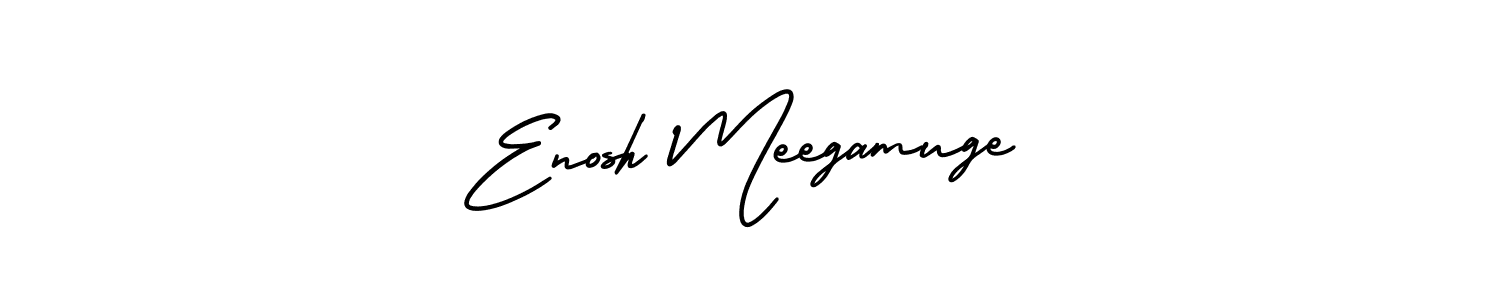 Also You can easily find your signature by using the search form. We will create Enosh Meegamuge name handwritten signature images for you free of cost using AmerikaSignatureDemo-Regular sign style. Enosh Meegamuge signature style 3 images and pictures png