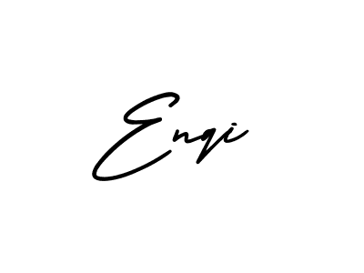 The best way (AmerikaSignatureDemo-Regular) to make a short signature is to pick only two or three words in your name. The name Enqi include a total of six letters. For converting this name. Enqi signature style 3 images and pictures png