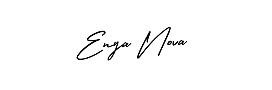 The best way (AmerikaSignatureDemo-Regular) to make a short signature is to pick only two or three words in your name. The name Enya Nova include a total of six letters. For converting this name. Enya Nova signature style 3 images and pictures png