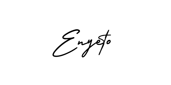 The best way (AmerikaSignatureDemo-Regular) to make a short signature is to pick only two or three words in your name. The name Enyeto include a total of six letters. For converting this name. Enyeto signature style 3 images and pictures png