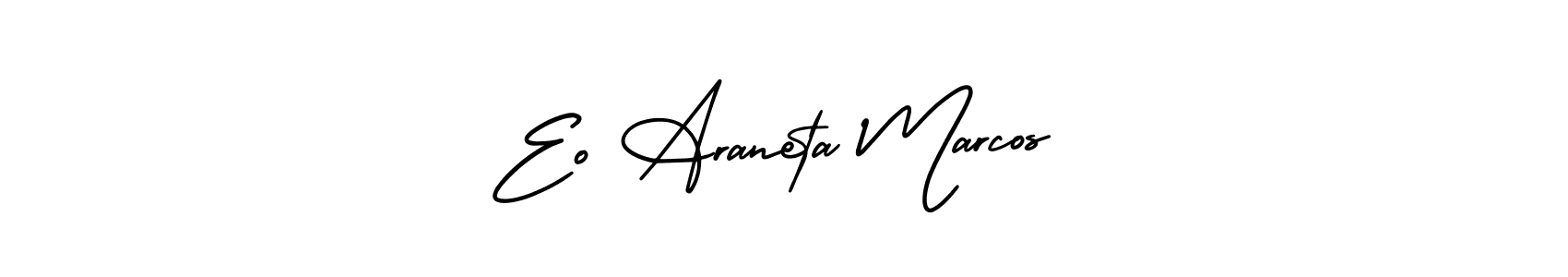 AmerikaSignatureDemo-Regular is a professional signature style that is perfect for those who want to add a touch of class to their signature. It is also a great choice for those who want to make their signature more unique. Get Eo Araneta Marcos name to fancy signature for free. Eo Araneta Marcos signature style 3 images and pictures png