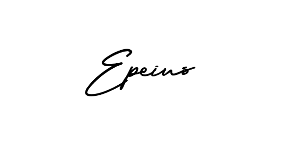 The best way (AmerikaSignatureDemo-Regular) to make a short signature is to pick only two or three words in your name. The name Epeius include a total of six letters. For converting this name. Epeius signature style 3 images and pictures png