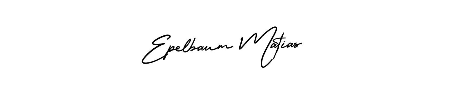 You should practise on your own different ways (AmerikaSignatureDemo-Regular) to write your name (Epelbaum Matias) in signature. don't let someone else do it for you. Epelbaum Matias signature style 3 images and pictures png