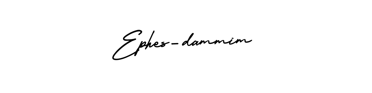 How to make Ephes-dammim name signature. Use AmerikaSignatureDemo-Regular style for creating short signs online. This is the latest handwritten sign. Ephes-dammim signature style 3 images and pictures png