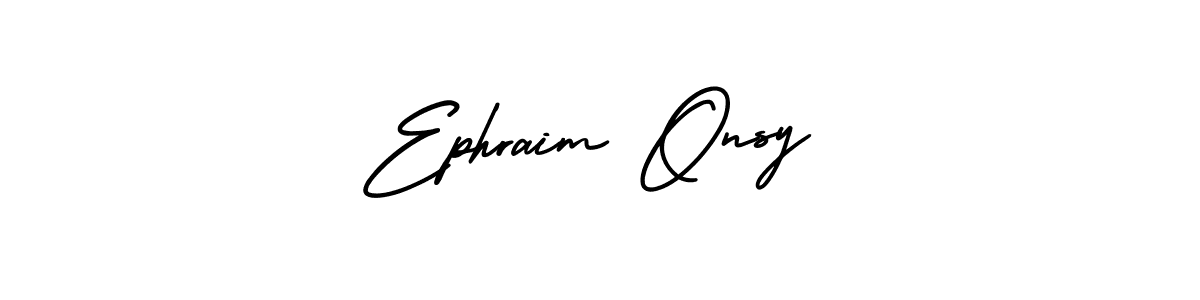 Create a beautiful signature design for name Ephraim Onsy. With this signature (AmerikaSignatureDemo-Regular) fonts, you can make a handwritten signature for free. Ephraim Onsy signature style 3 images and pictures png