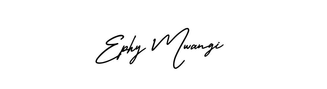 The best way (AmerikaSignatureDemo-Regular) to make a short signature is to pick only two or three words in your name. The name Ephy Mwangi include a total of six letters. For converting this name. Ephy Mwangi signature style 3 images and pictures png