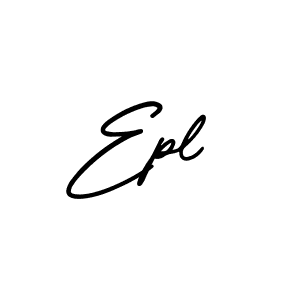 Use a signature maker to create a handwritten signature online. With this signature software, you can design (AmerikaSignatureDemo-Regular) your own signature for name Epl. Epl signature style 3 images and pictures png