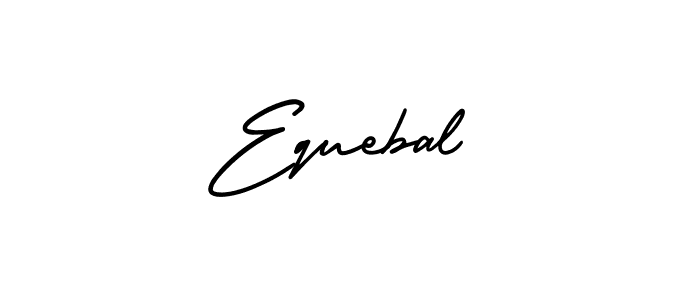 You should practise on your own different ways (AmerikaSignatureDemo-Regular) to write your name (Equebal) in signature. don't let someone else do it for you. Equebal signature style 3 images and pictures png